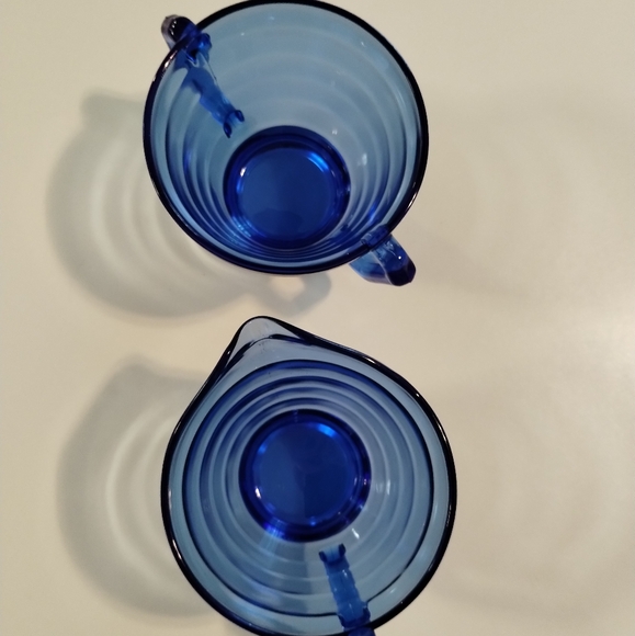 Vintage Hazel Atlas Cobalt blue creamer & sugar set - Picture 7 of 8